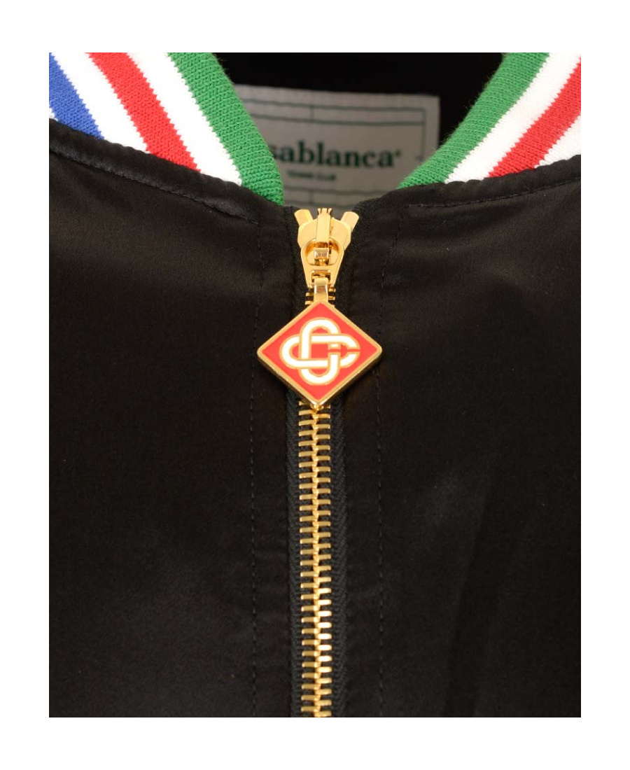 Shop Casablanca Souvenir Logo-patch Bomber Jacket In Black