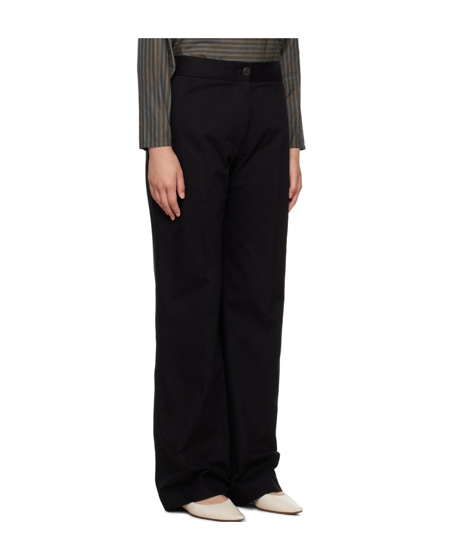 Studio Nicholson Low-waist Button Casual Pants In Black