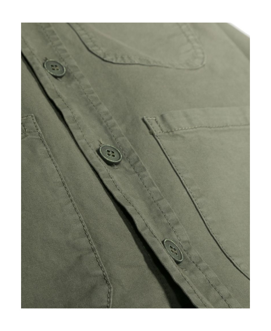Aspesi Button-up Stretch-cotton Shirt In Gray