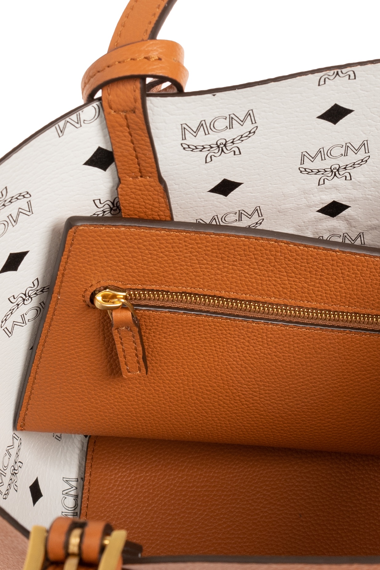 Mcm Logo Handbag In Brown