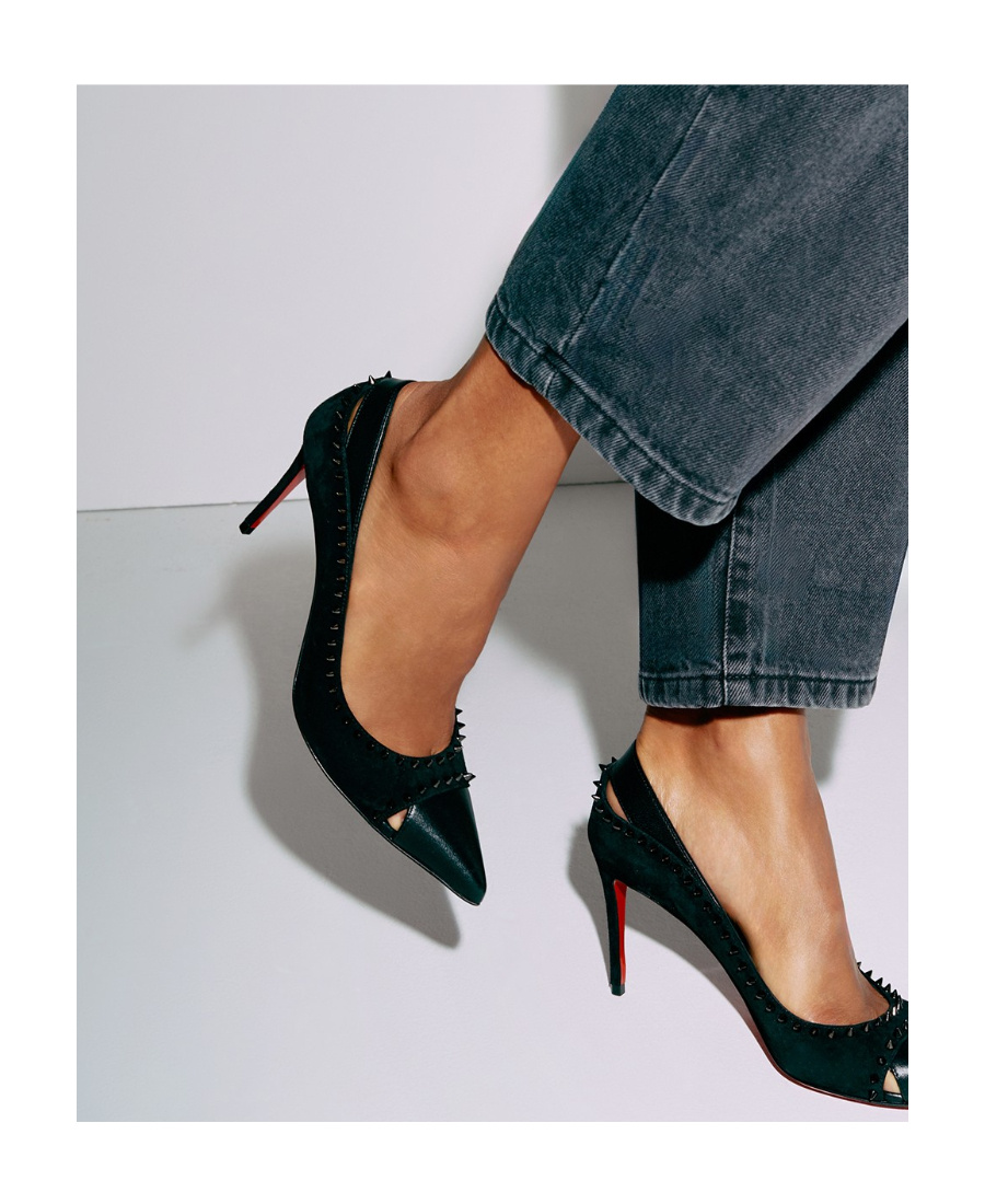 Christian Louboutin Stud Detailed Pointed Toe Pumps In Black