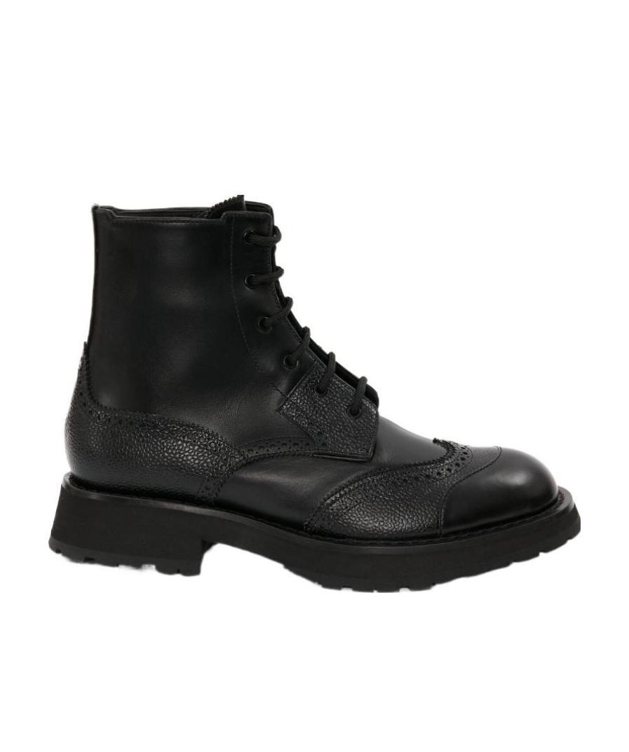 Alexander Mcqueen Punk Worker Ankle Boots For Men In Black