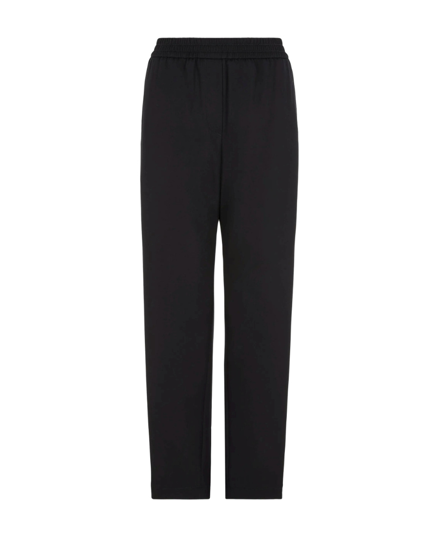 Giorgio Armani Barathea Wool Casual Pants In Black