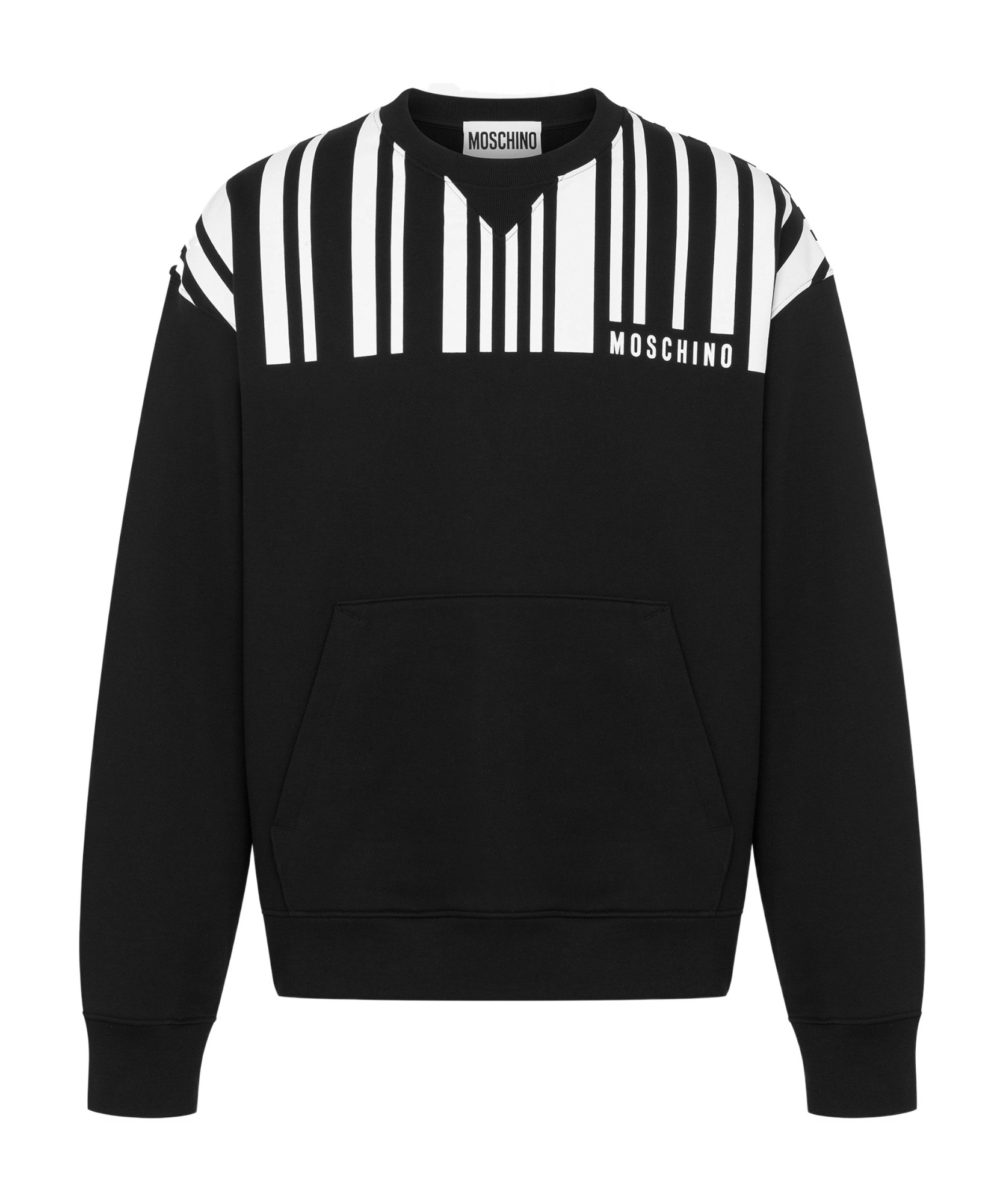 Moschino Barcode-print Cotton Sweatshirt In Black
