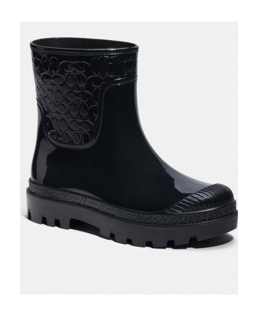 Coach Round-headed Short Boots In Black