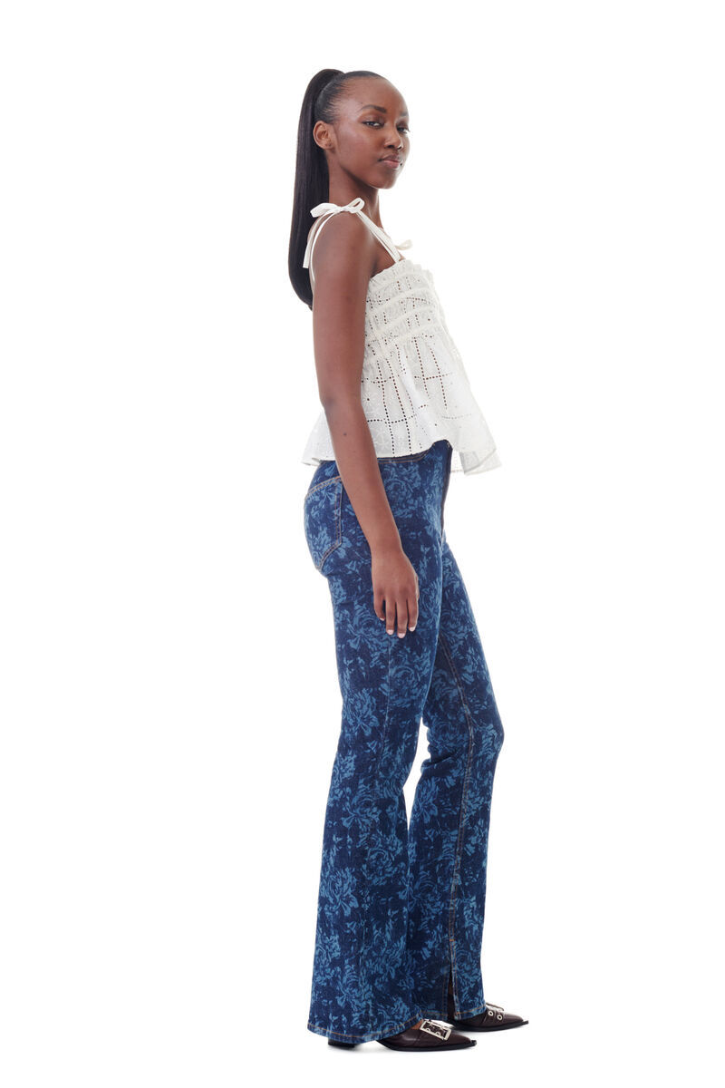 Ganni Thin Shoulder Strap Embroidered Sling In White