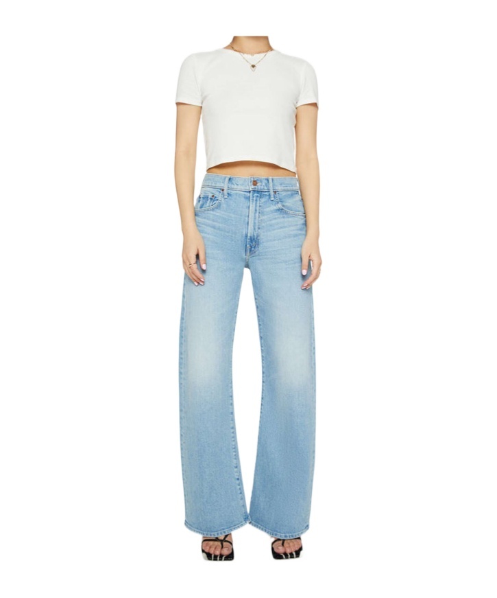 Mother High Waisted Spinner Zip Heel Norway Dude Jeans In Blue