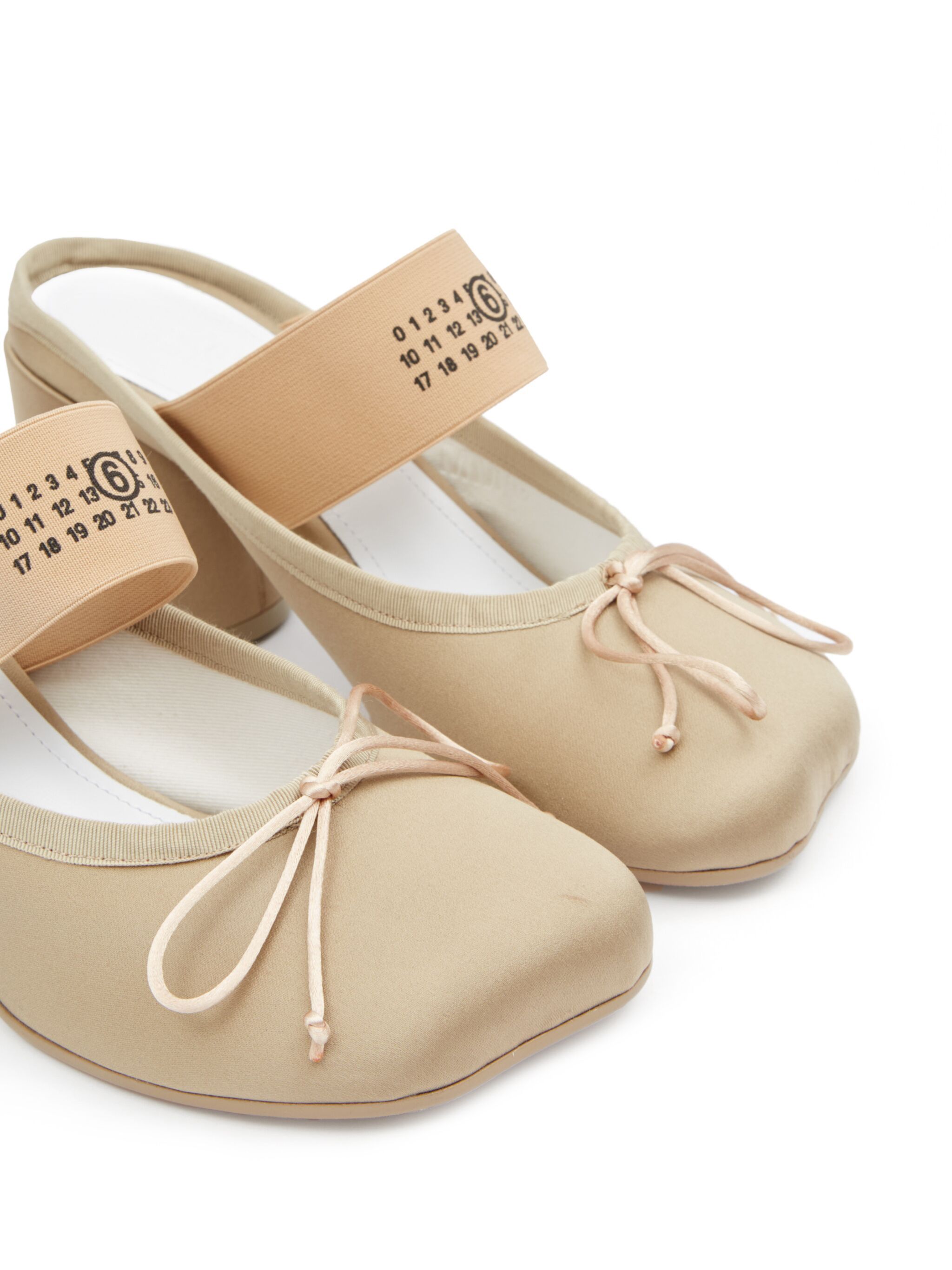 Mm6 Maison Margiela Mm6 By Maison Margiela 70mm Logo-elastic Ballet Mules In Nude