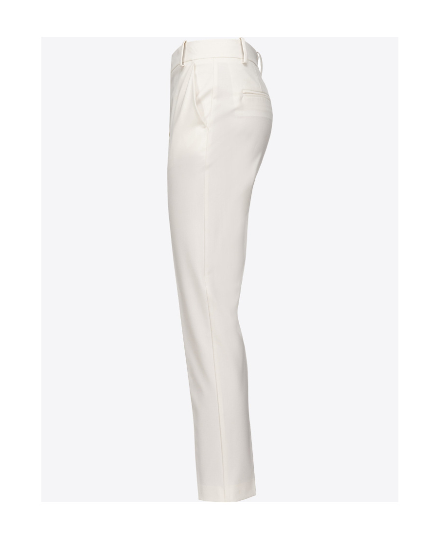Pinko Straight-leg Cropped Tailored Trousers In White