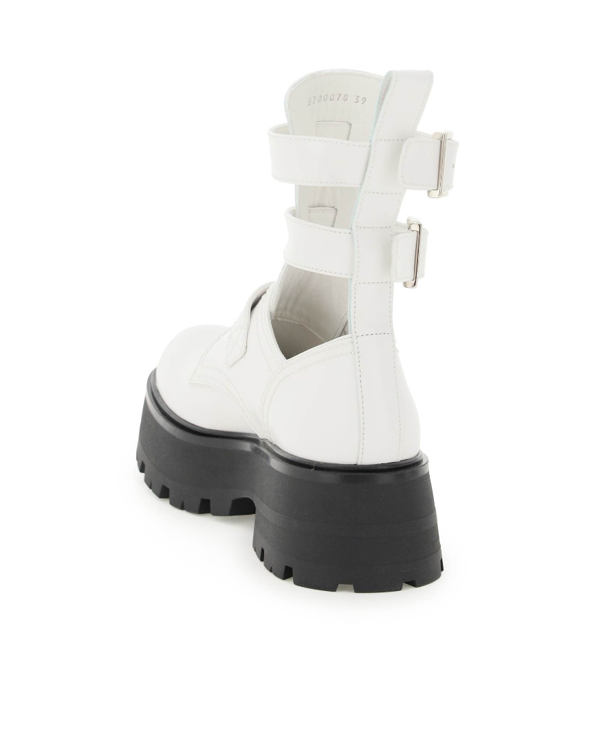 Alexander Mcqueen Leather Ankle Boots In White