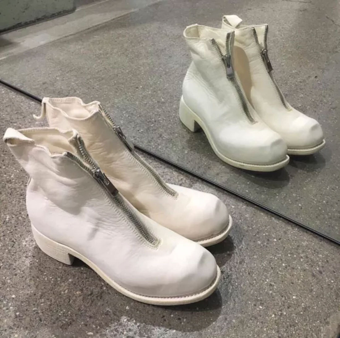 Guidi Bianco Ankle Boots In Luxurious Horse Leather In White