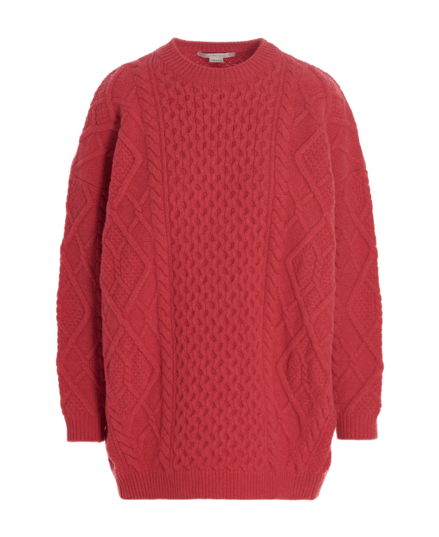 Stella Mccartney Two-tone Alpaca Blend Turtleneck Sweater In Red
