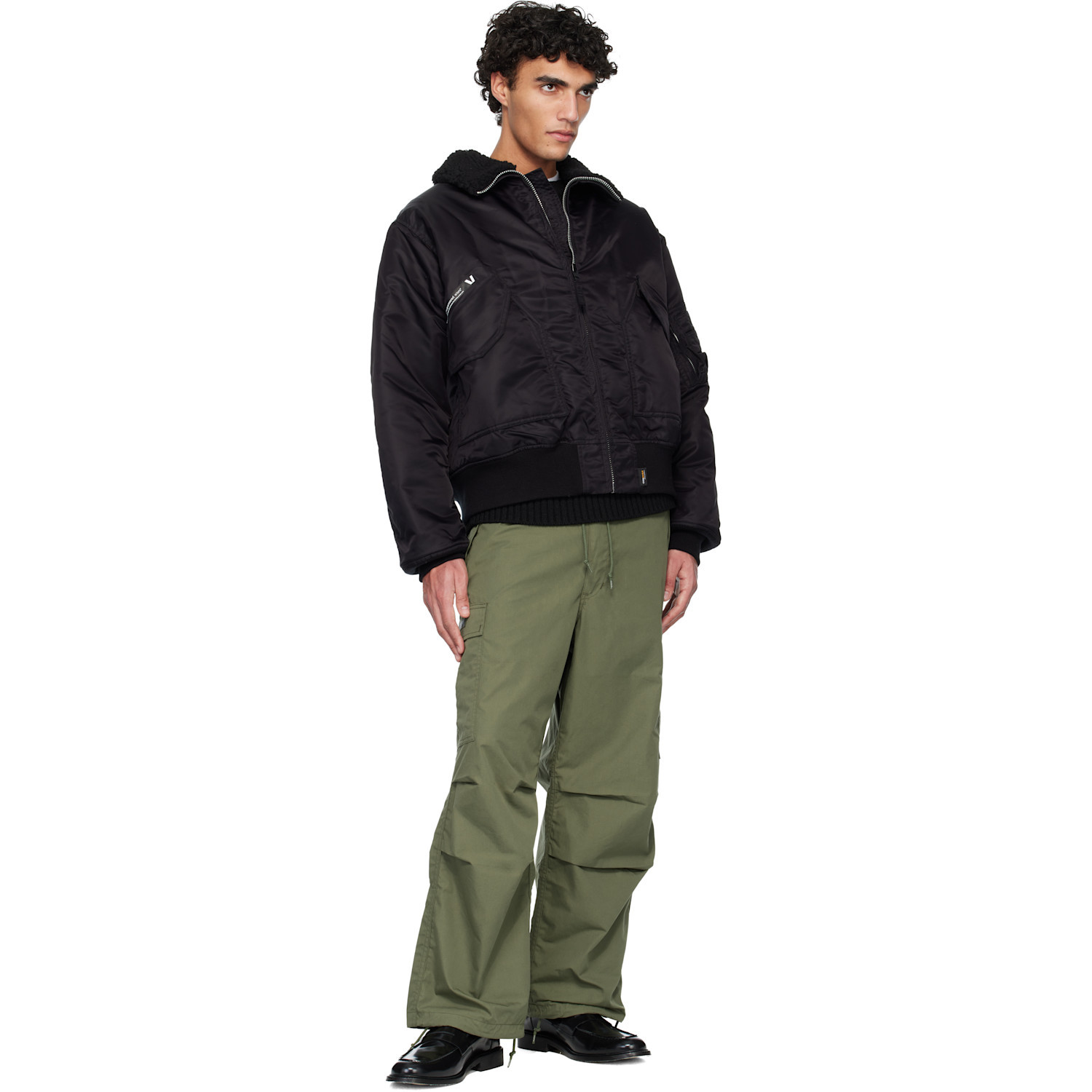 Wtaps Black Drab Es Bomber Jacket In Black