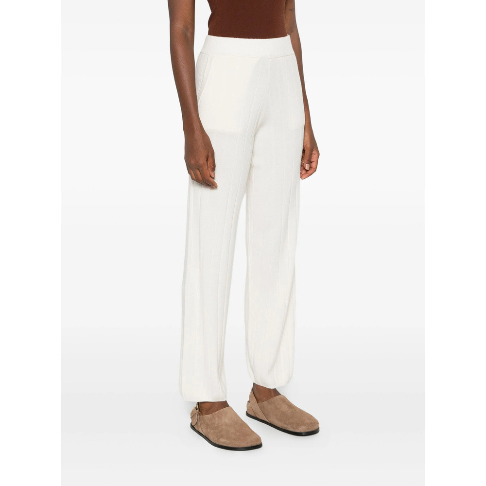 Max Mara Elastic Waist Casual Pants In White