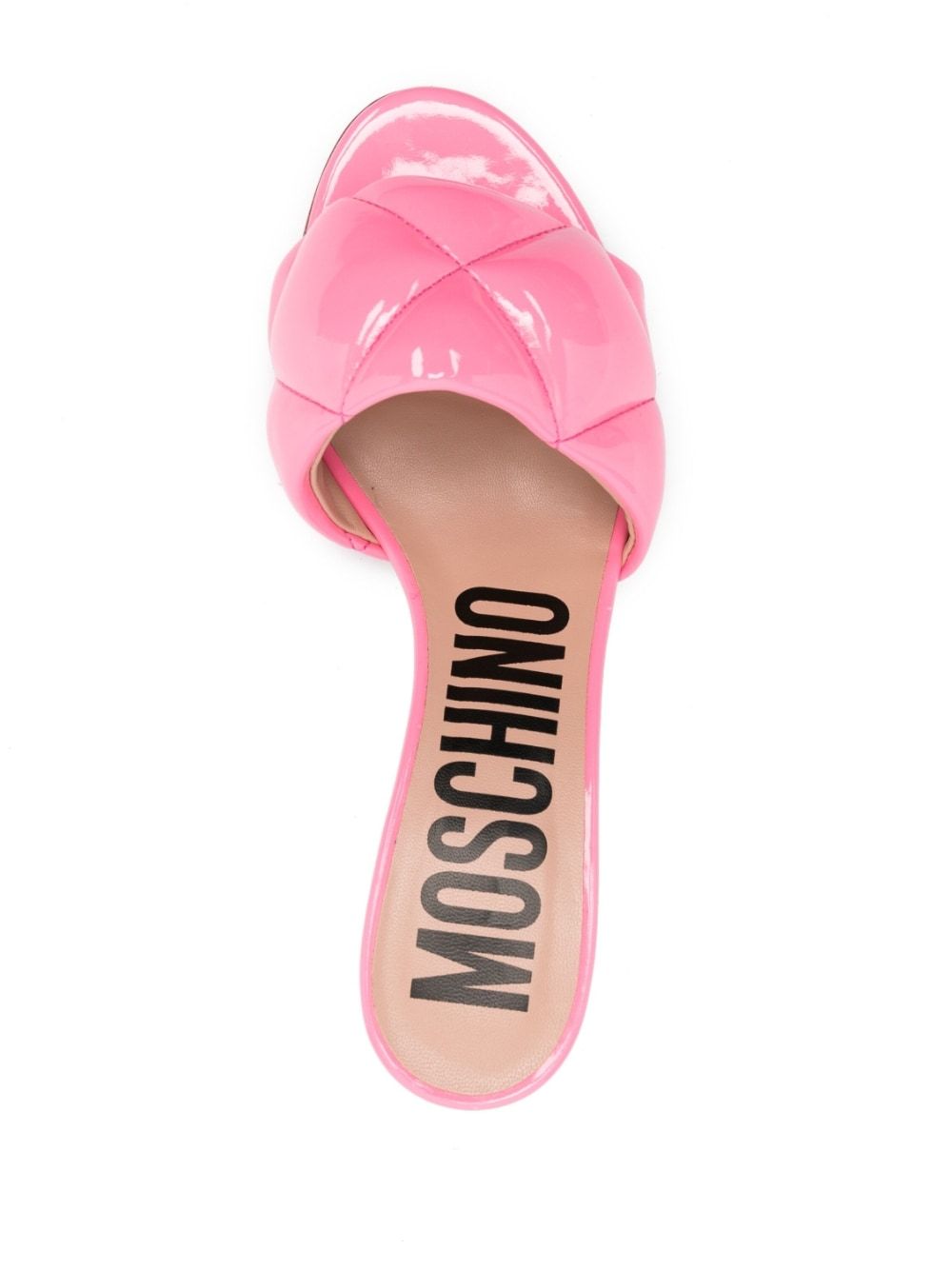 Moschino 60mm Logo-lettering Quilted Leather Mules In Pink