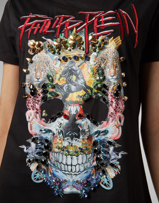 Philipp Plein Logo Details T-shirt Dress In Black