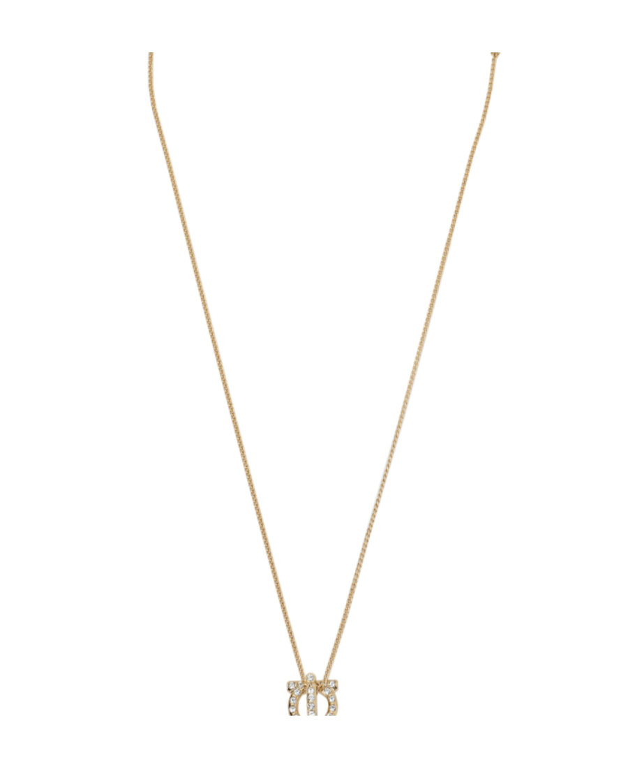 Ferragamo Gancini Crystal- Embellished Necklace In Yellow