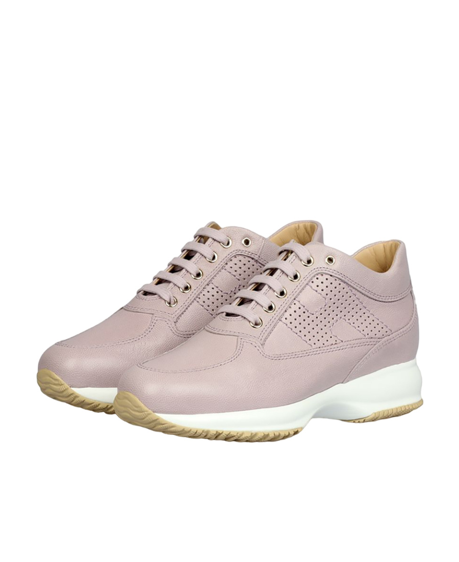Hogan Interactive Leather Sneakers In Pink