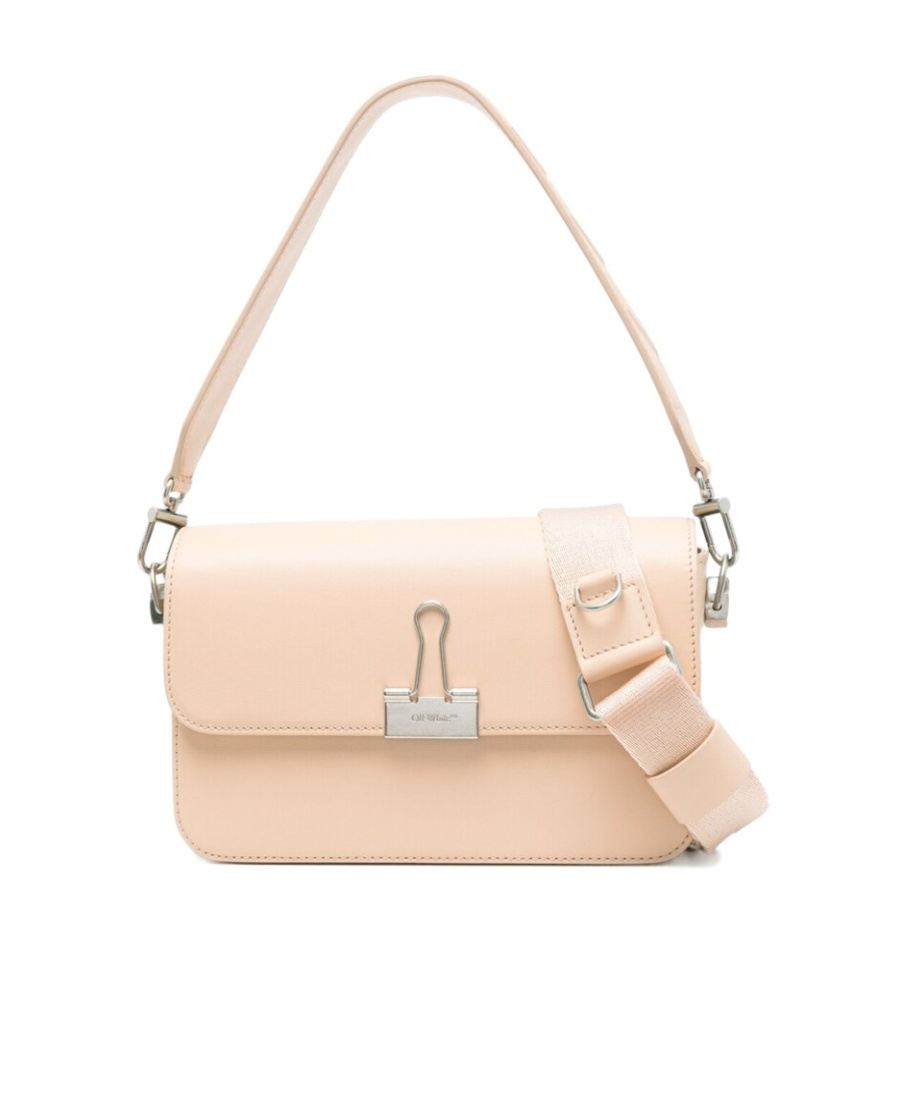 Off-white Medium Binder Shoulder Bag In Nude