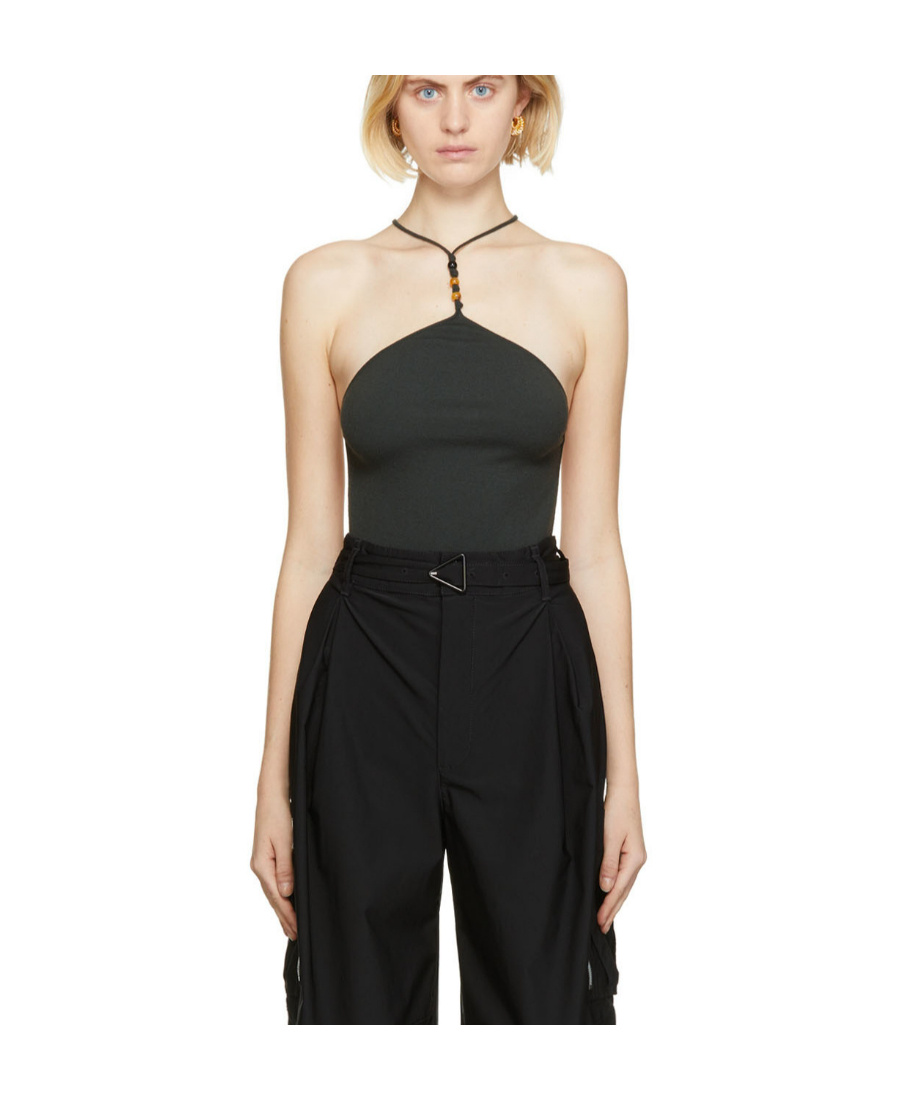 BOTTEGA VENETA BEADED LOOP BELT TIGHT JUMPSUIT 