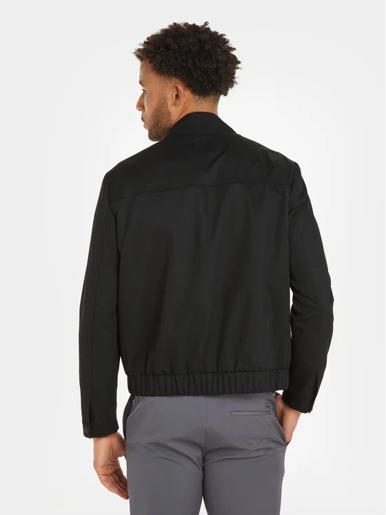 Shop Calvin Klein Long-sleeved Casual Jacket In Black