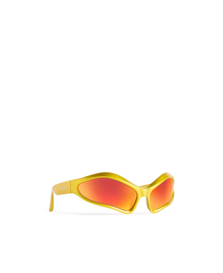 BALENCIAGA FENNEC OVAL SUNGLASSES  IN YELLOW/RED