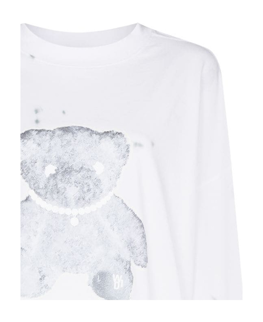 We11 Done Teddy Bear Cotton Sweatshirt In White