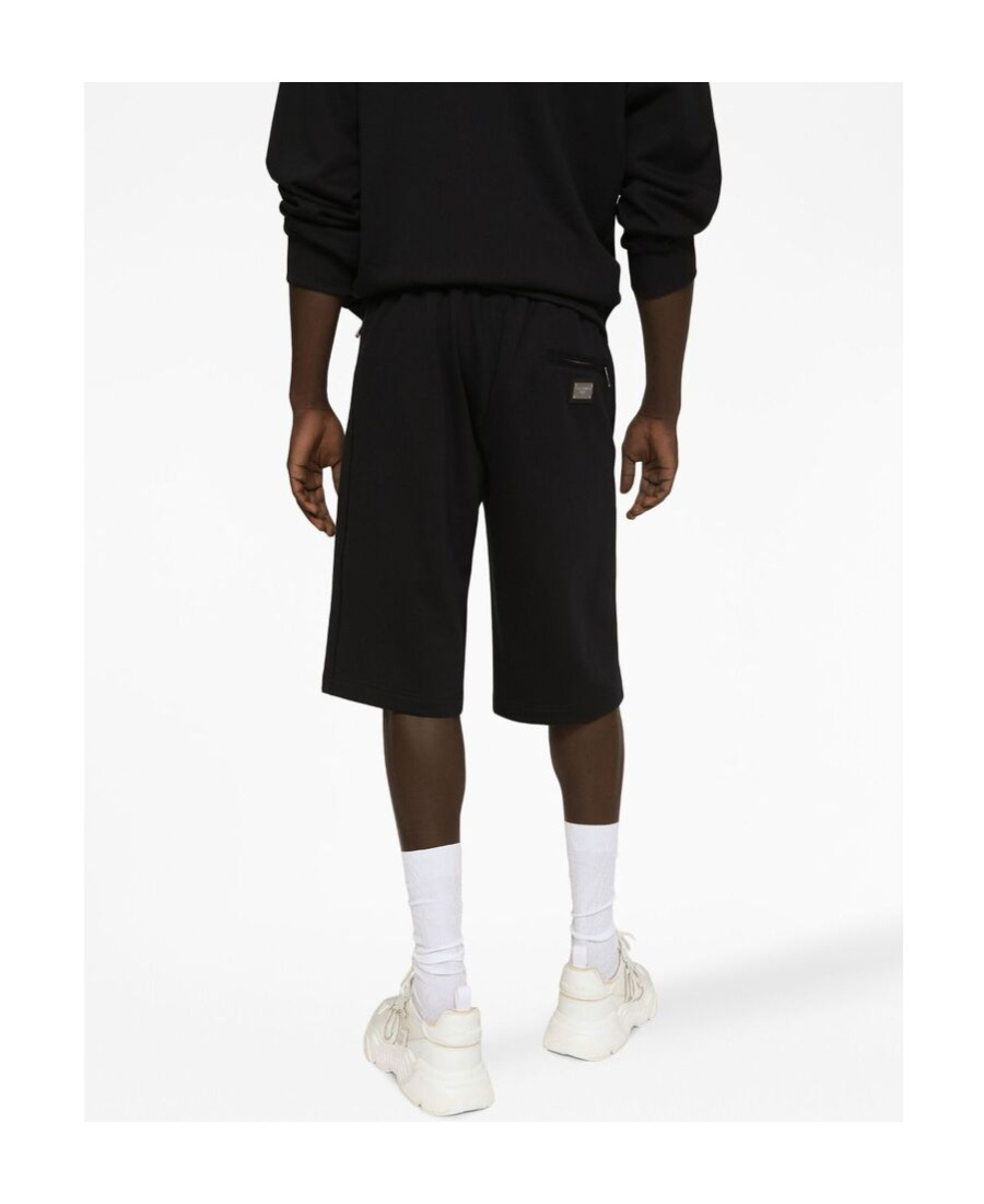 Dolce & Gabbana Logo-patch Drawstring Track Shorts In Black