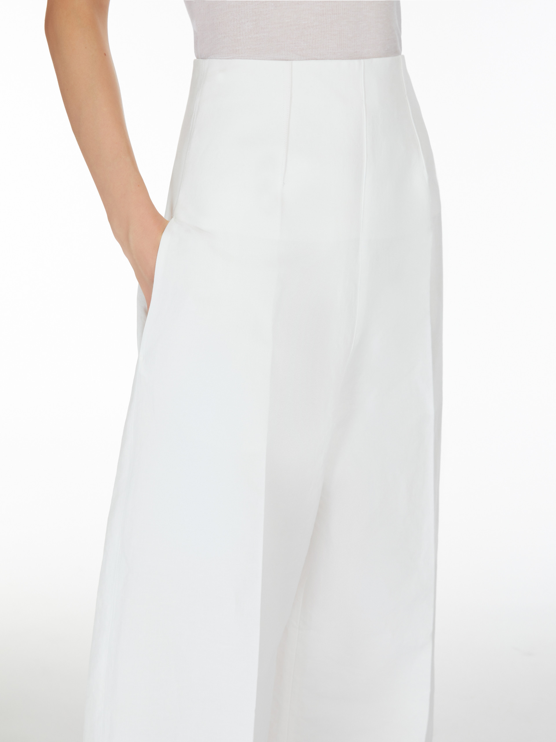 Sportmax Leisure Trousers With Low Waist And Wide Legs In White