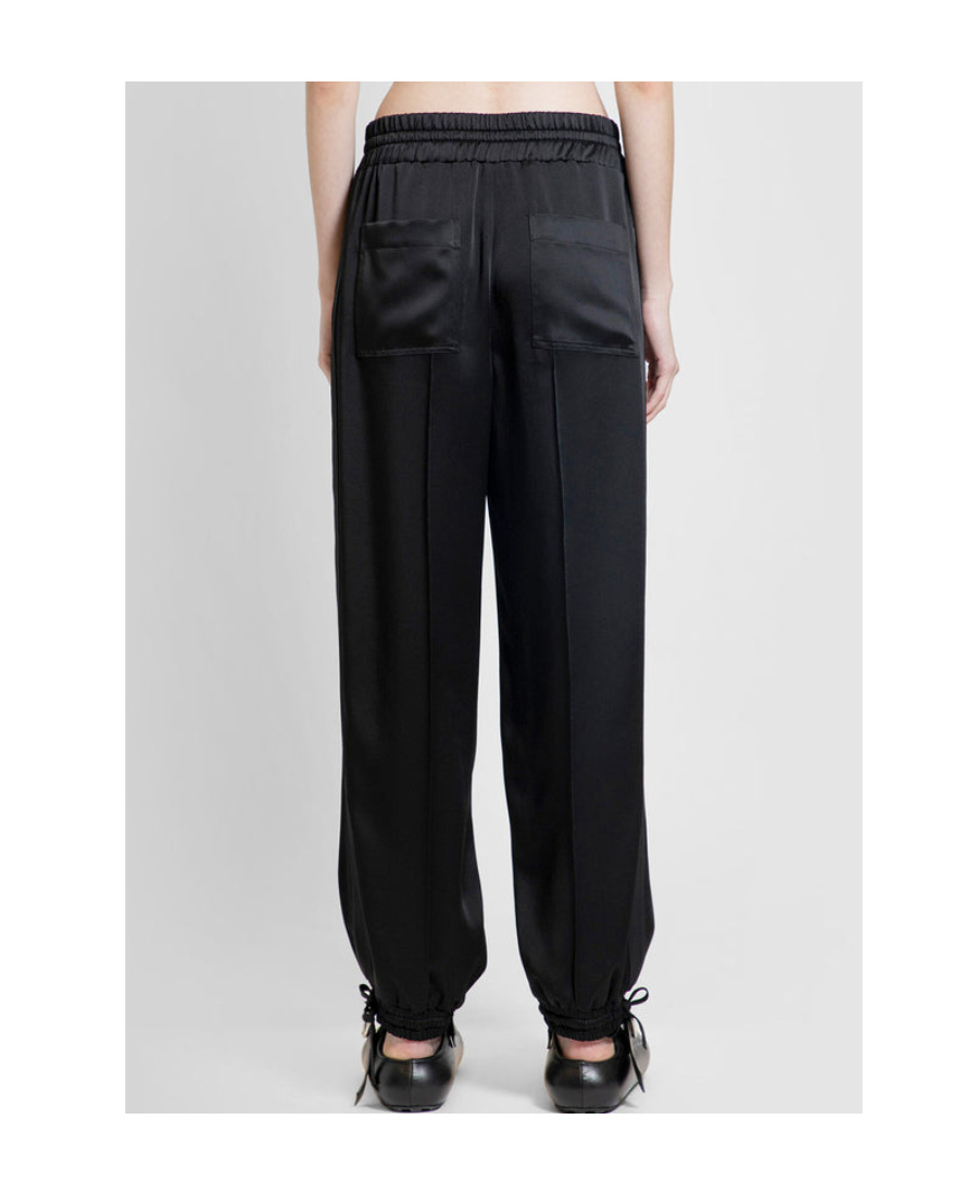Jil Sander Tapered-leg Drawstring Trousers In Black