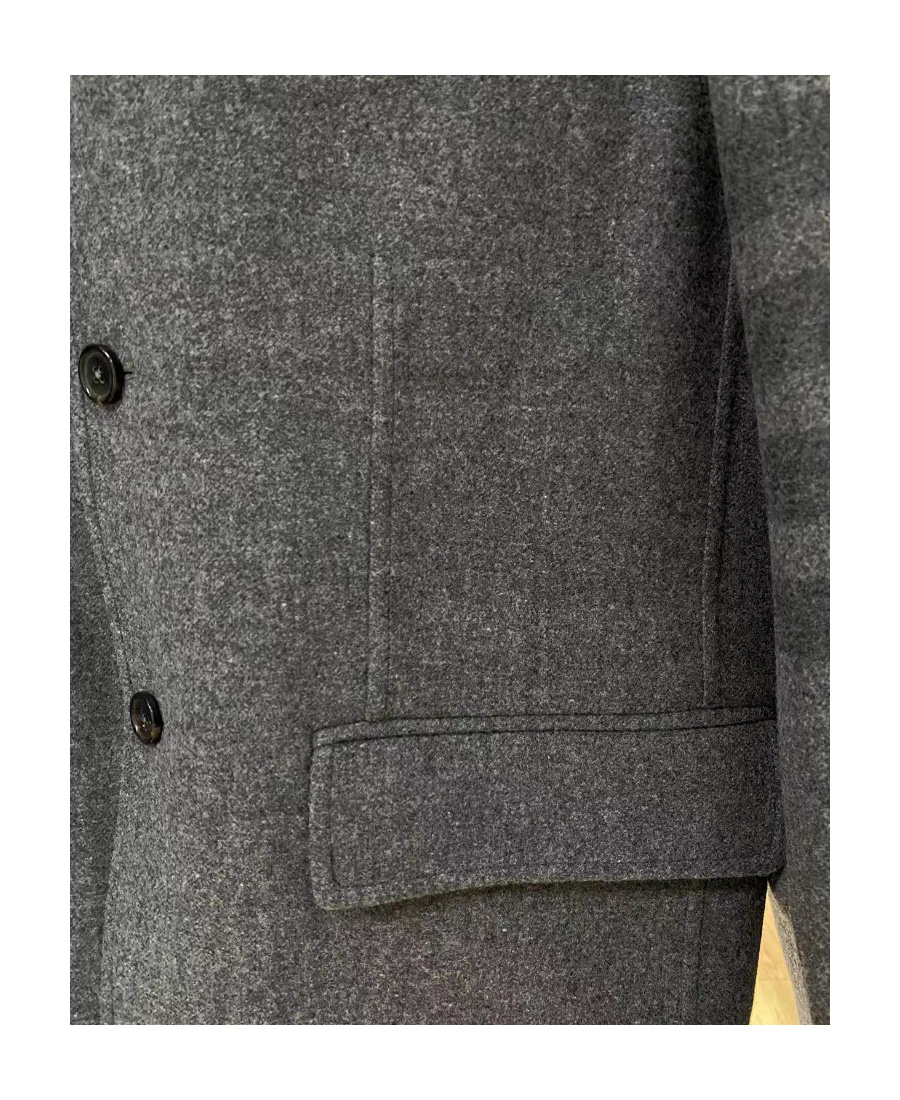 Thom Browne Wool Button-fastening Shirt-jacket In Gray