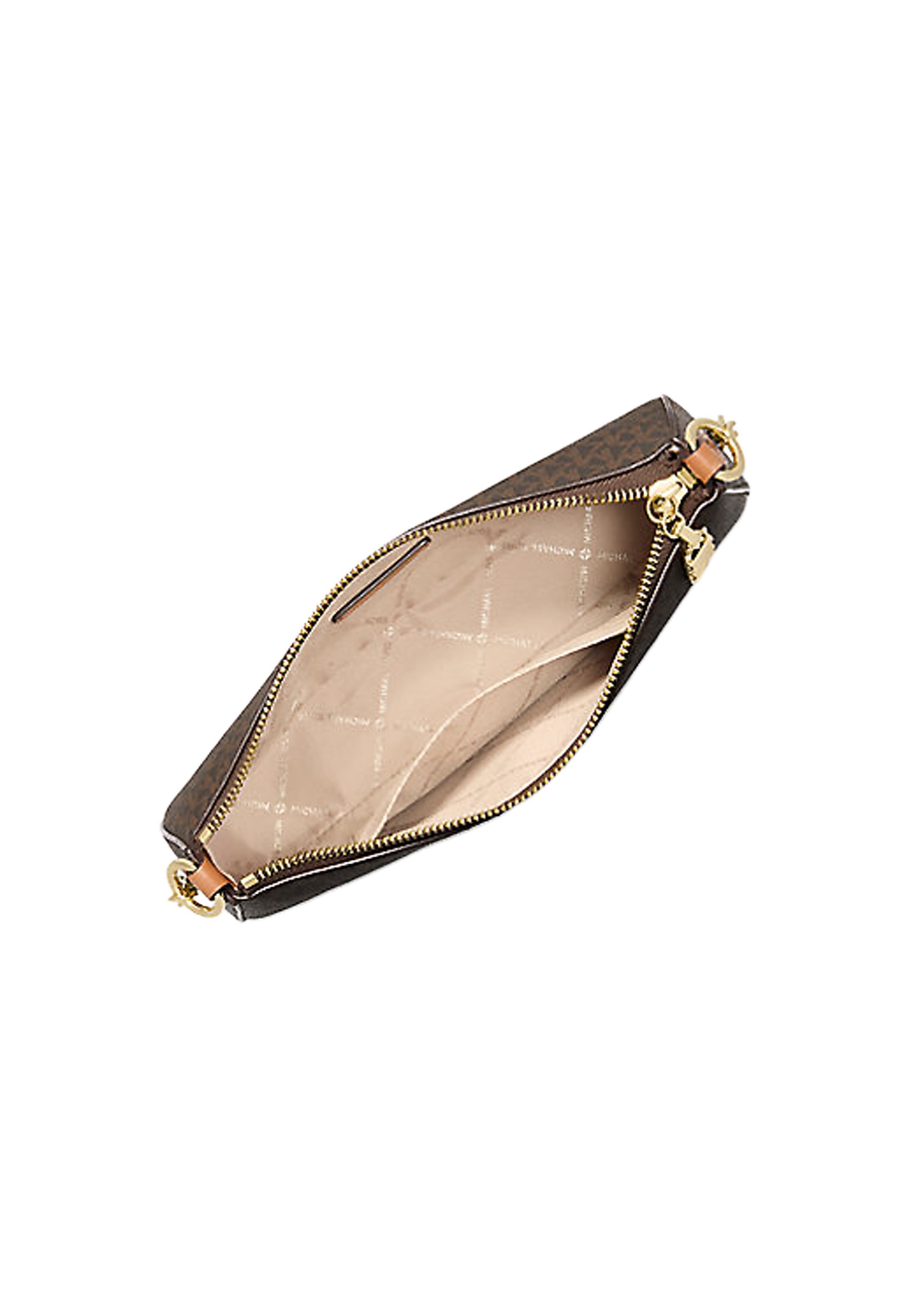Michael Kors Michael Empire Medium Signature Logo Chain-link Pochette In Black