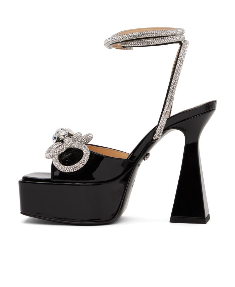 Mach&mach Open-toed Logo High-heeled Sandals In Black