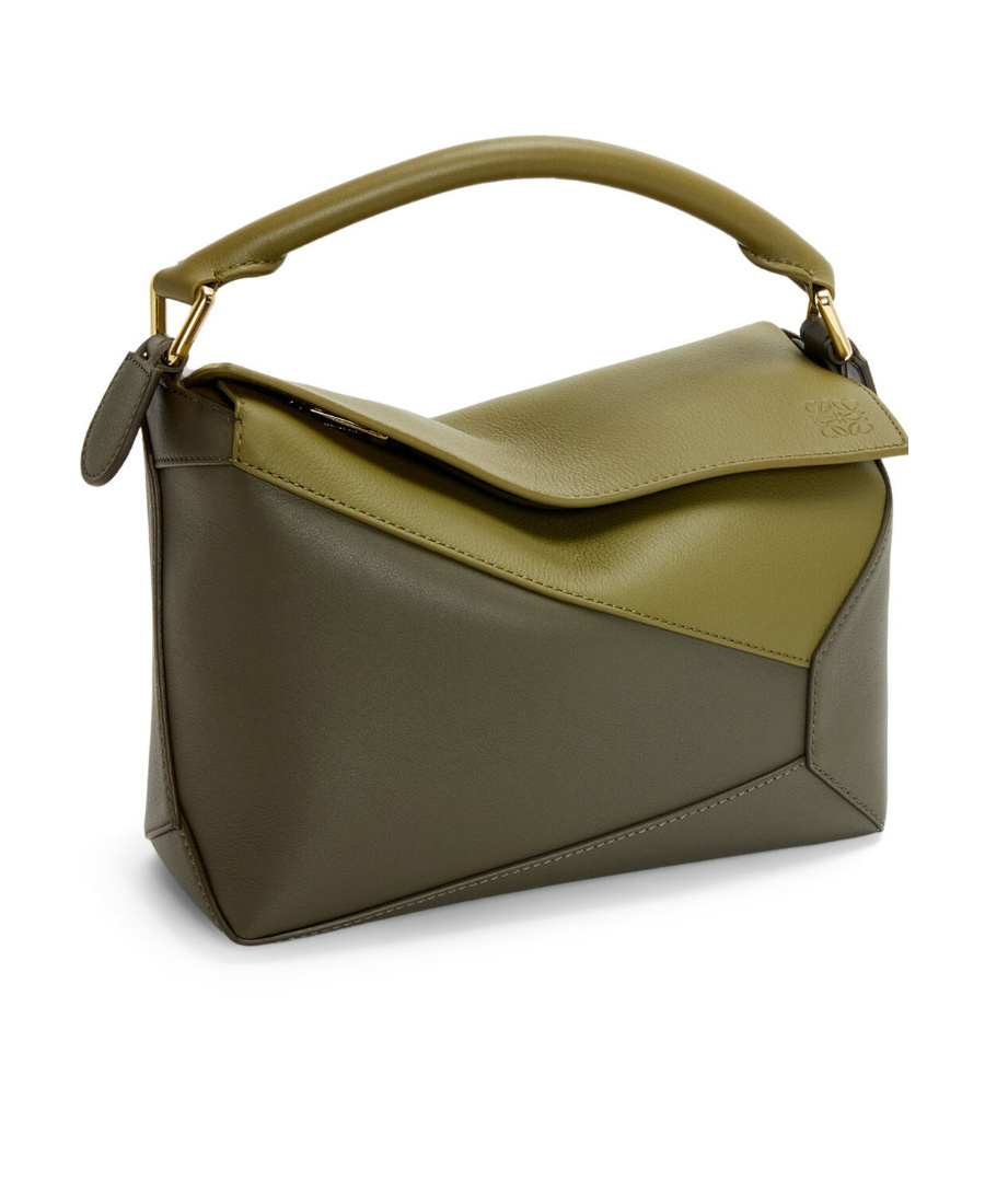 Loewe Small Puzzle Shoulder Bag In Green