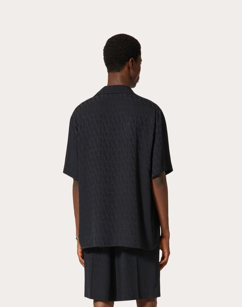 Valentino Toile Iconographe-pattern Silk Shirt In Black