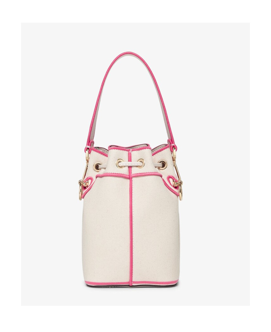 Shop Fendi Beige Canvas Mini-bag With Roma Embroidery In White