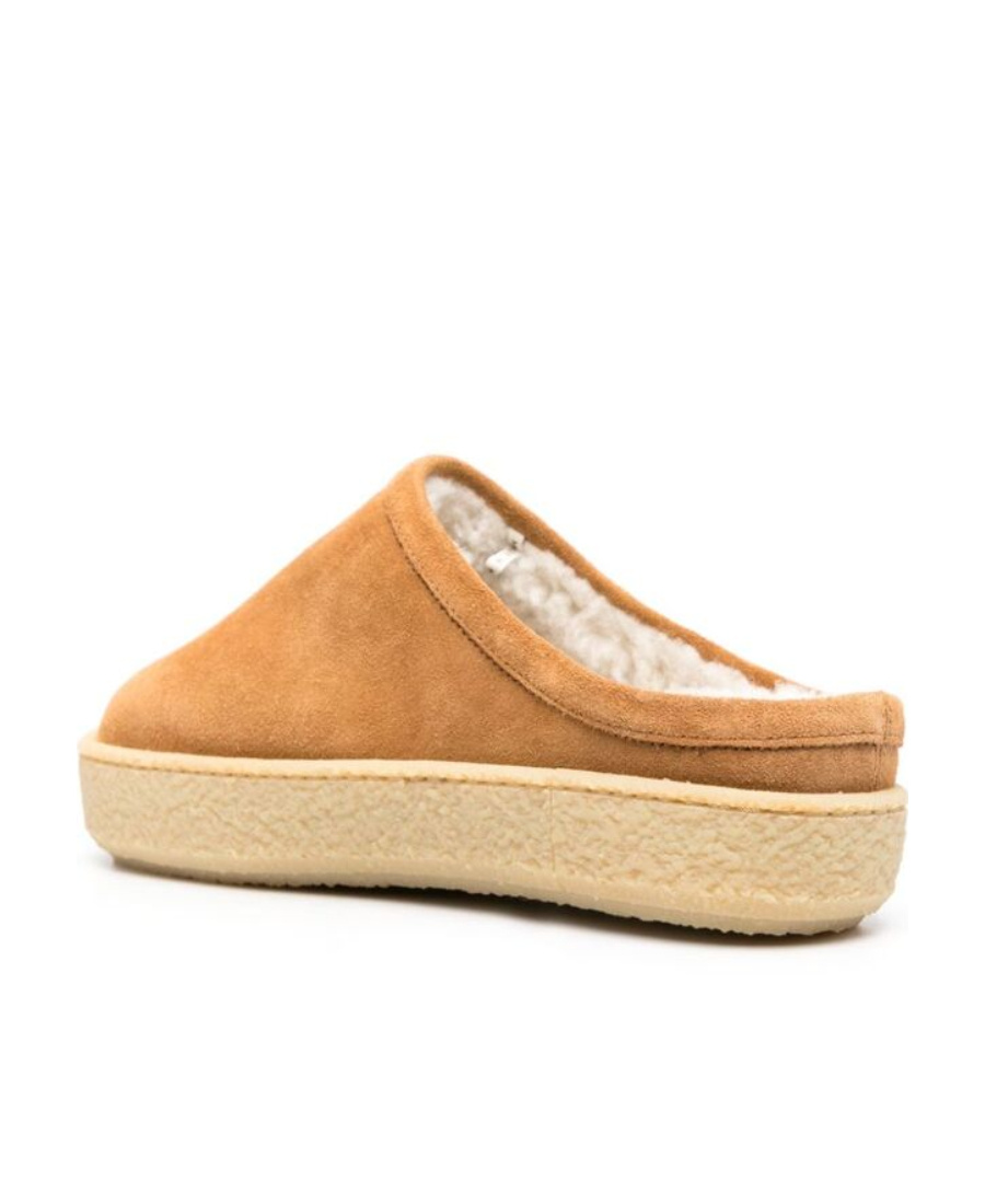 Isabel Marant Fozee Suede Flatform Mules In Nude