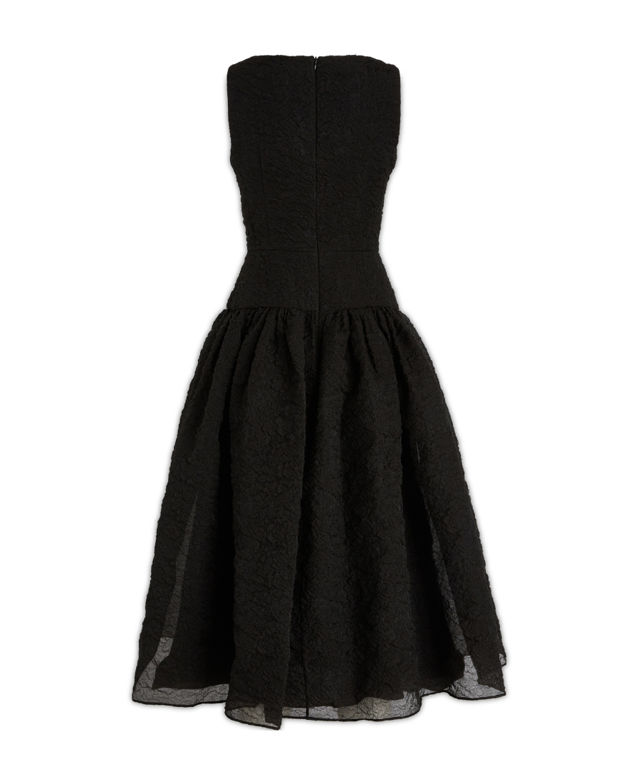ERDEM CRINKLED-EFFECT SILK FLARED DRESS