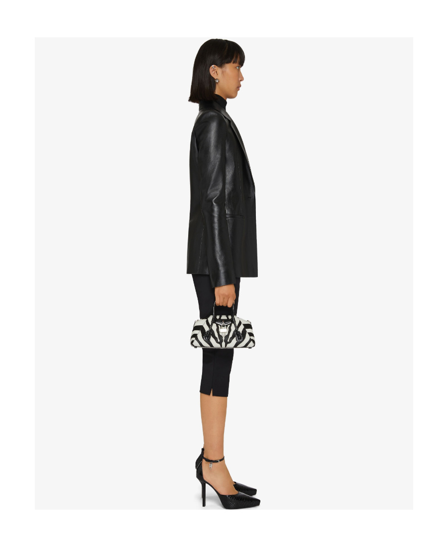 Givenchy Single-breasted Open Leather Jacket In Black