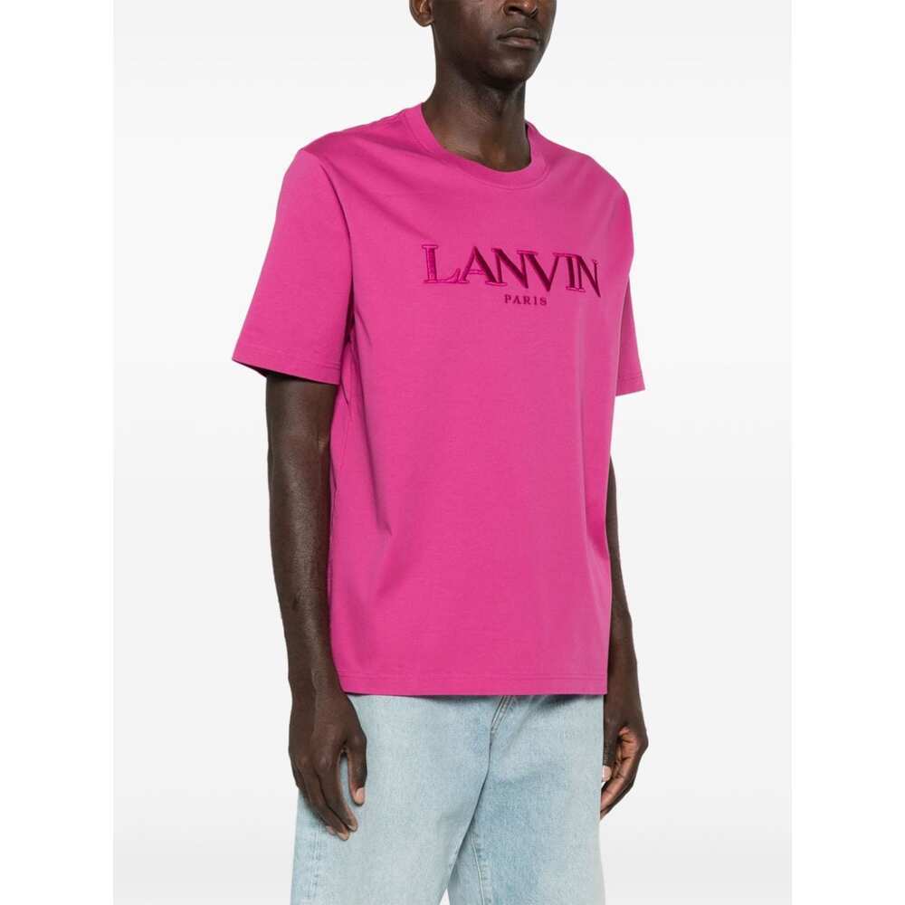 LANVIN LANVIN LOGO EMBROIDERED CREWNECK T-SHIRT