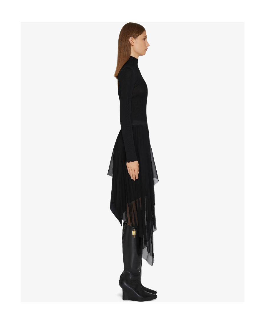 Givenchy Scallop-edge Roll Neck Jumper In Black