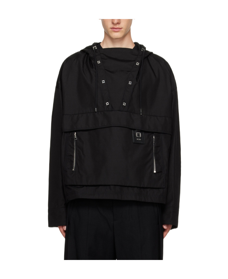 Wooyoungmi Hooded Long-sleeved Casual Jacket In Black