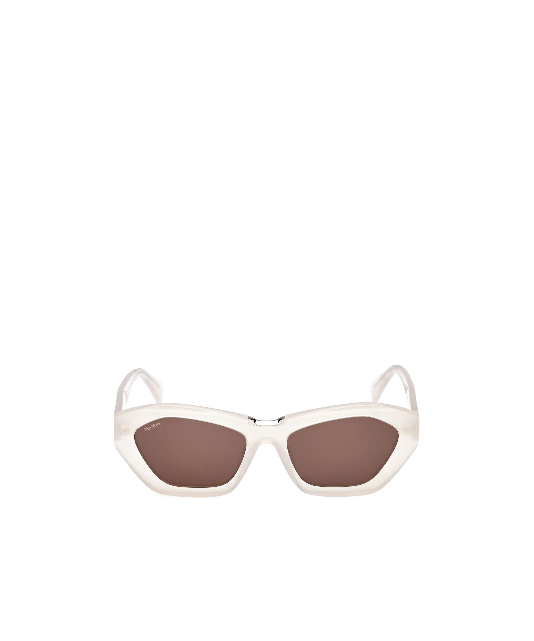 Max Mara Kate Geometric Frame Sunglasses In Ivory White