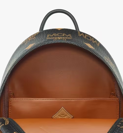 Mcm Zip-up Backpack In Brown