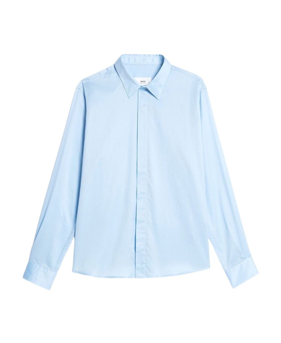 Ami Alexandre Mattiussi Button-up Long-sleeved Shirt In Blue