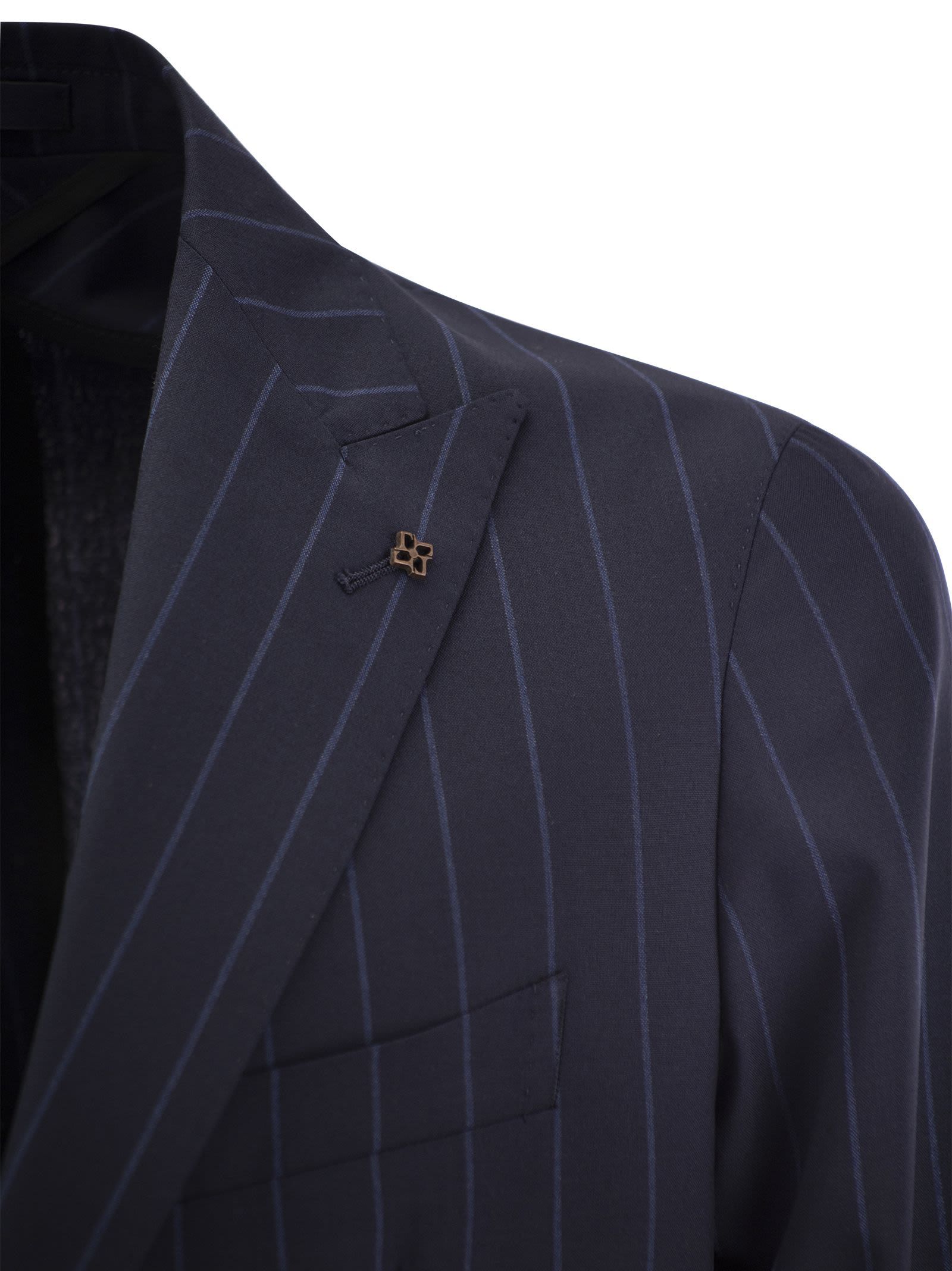 TAGLIATORE TAGLIATORE SINGLE BREASTED PINSTRIPE TWO-PIECE SUIT