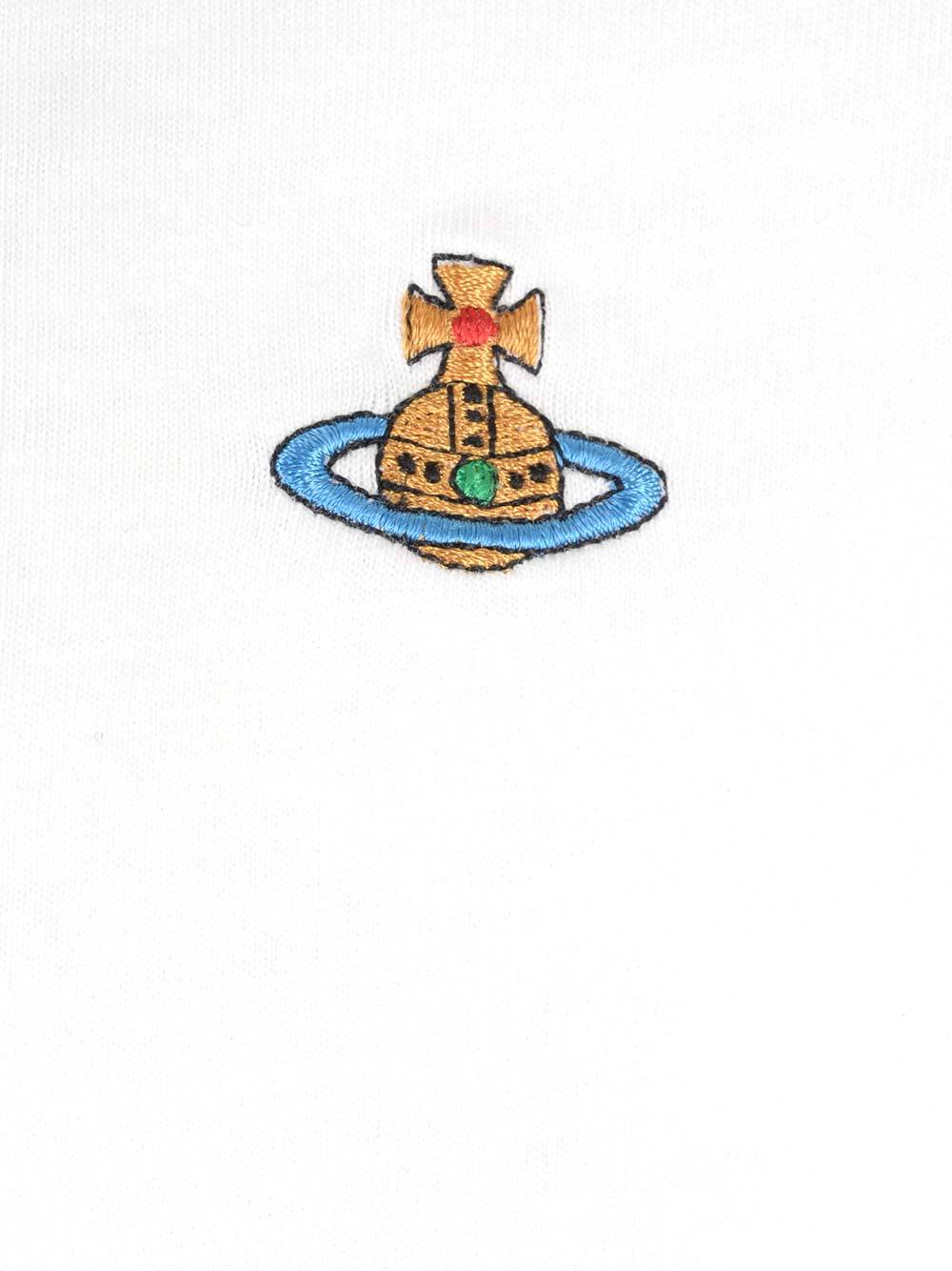 Vivienne Westwood White Crewneck T-shirt With Orb Logo Detail On The Front In Cotton Woman In White