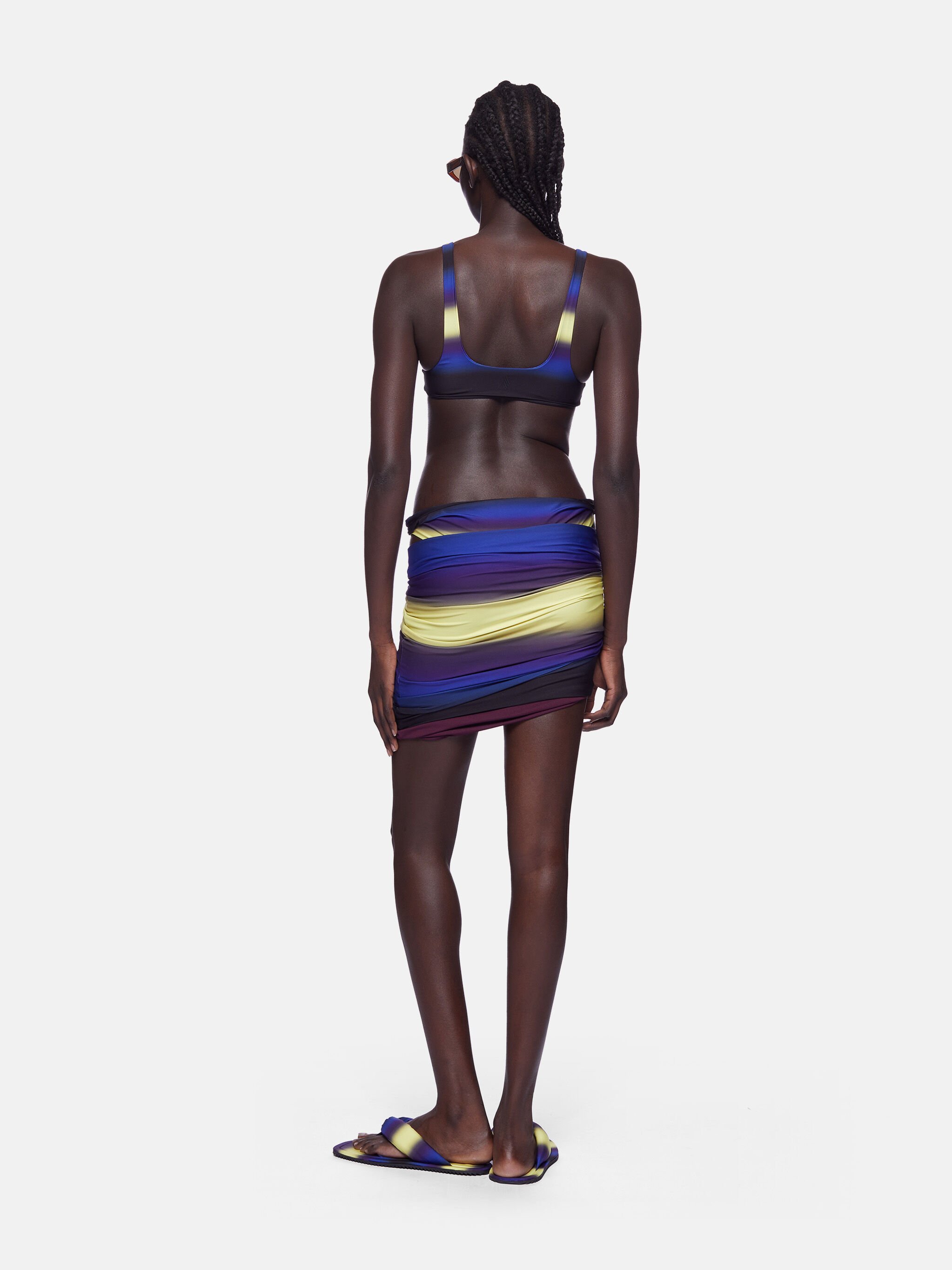Attico Gradient-effect Swim Skirt In Blue