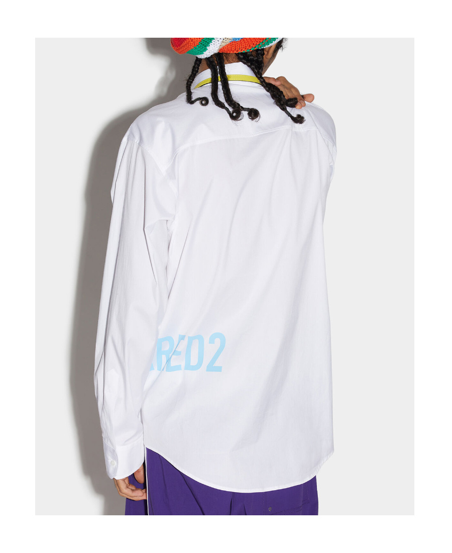 Dsquared2 Logo-print Cotton Shirt In White