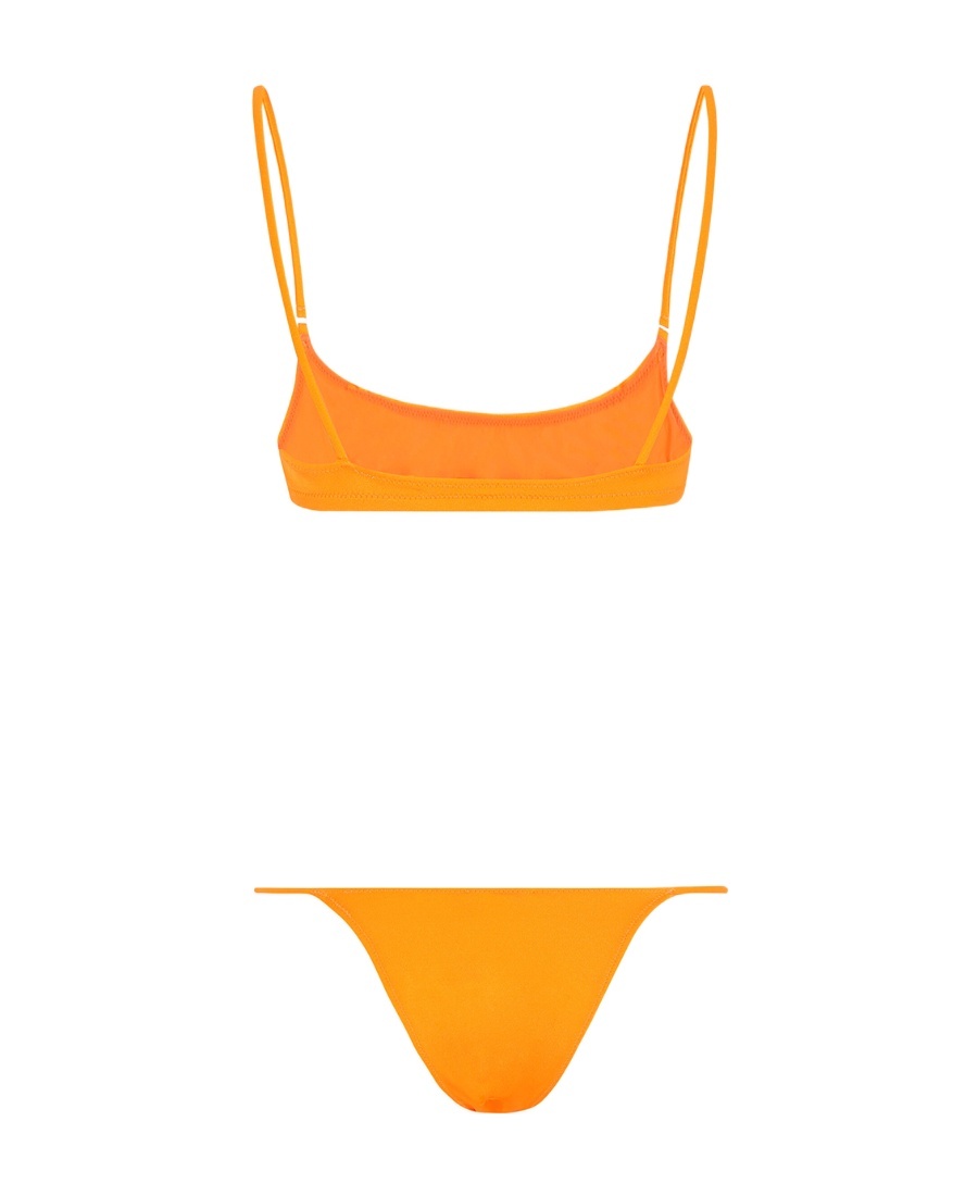 Dolce & Gabbana Logo-lettering Square-neck Bikini Set In Orange